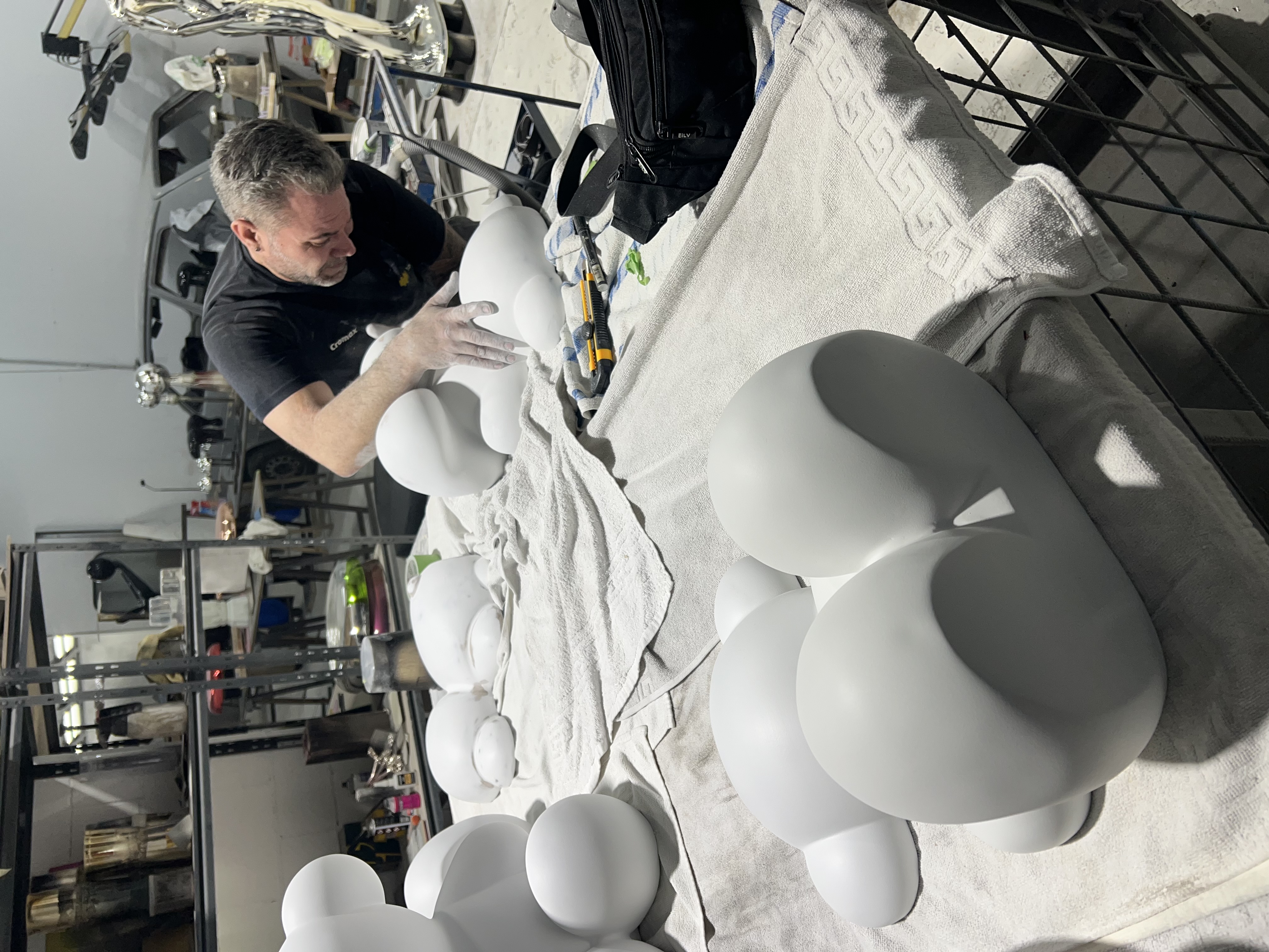 White bulbous series in workshop