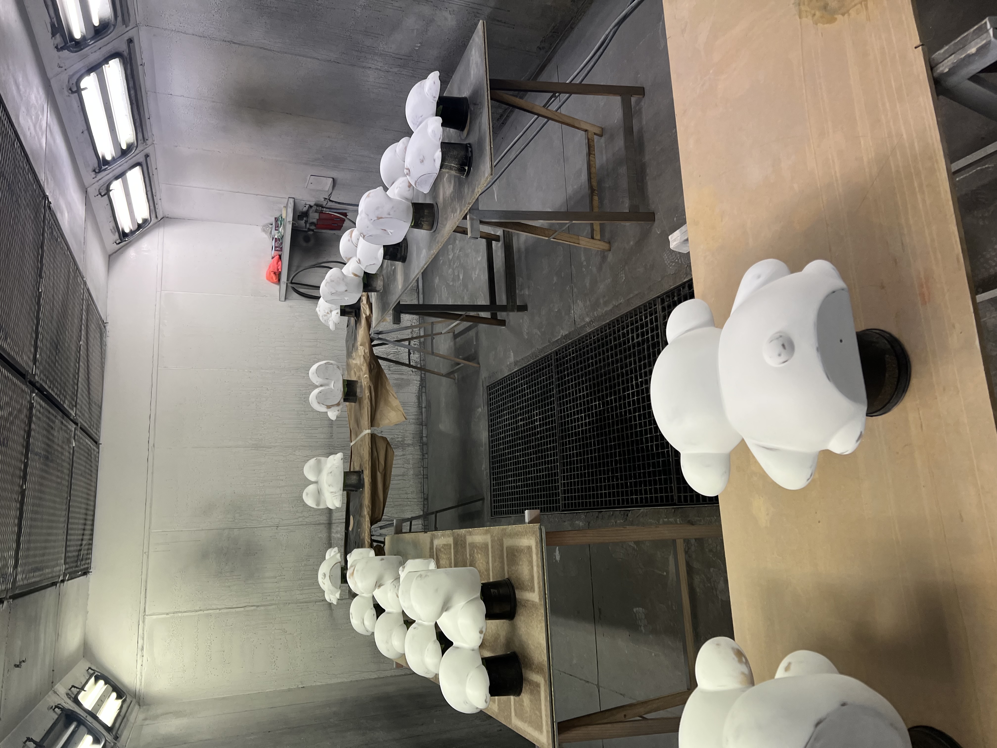 Bear sculpture in production