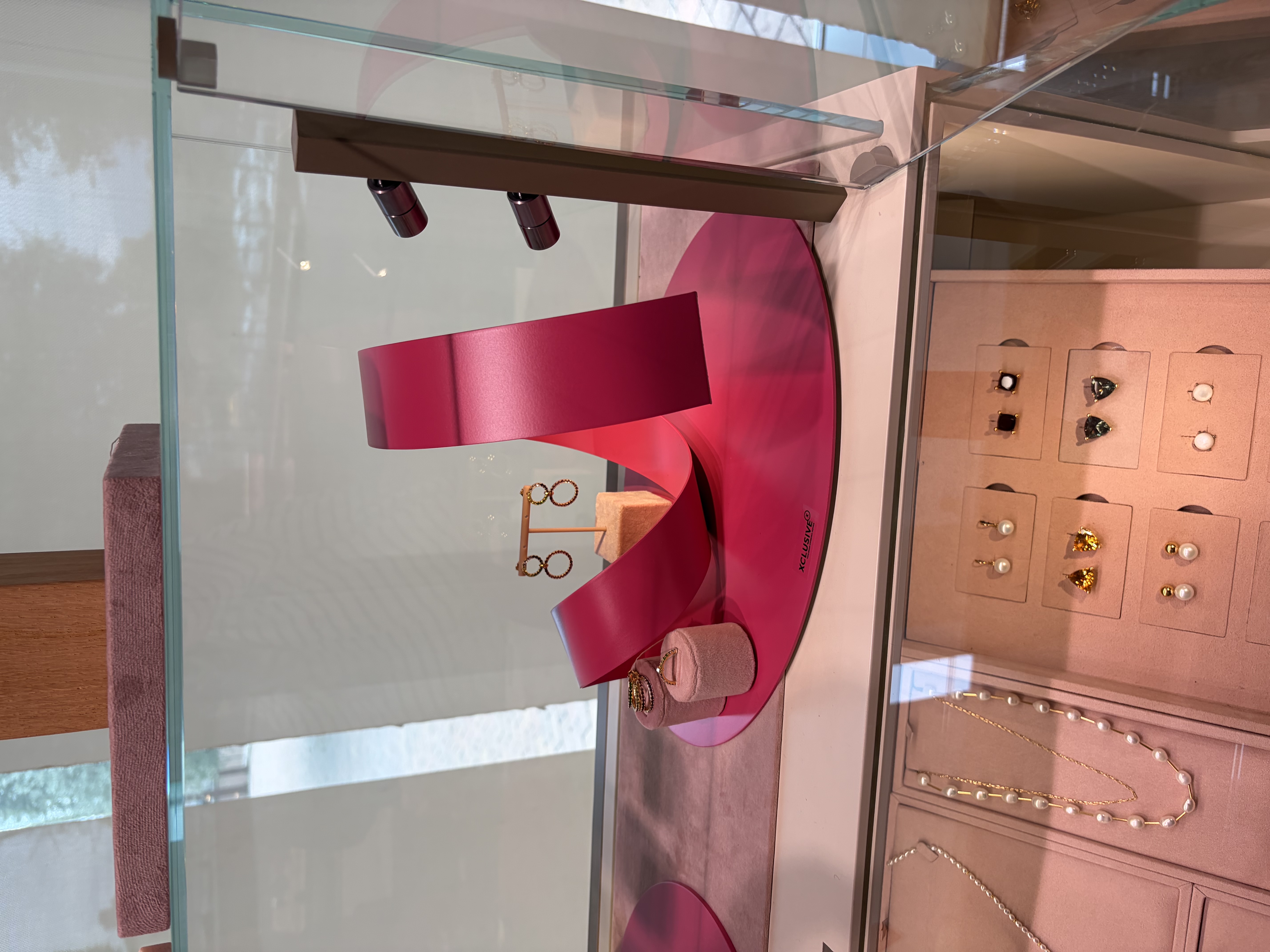 Cartier pink ribbon vitrine