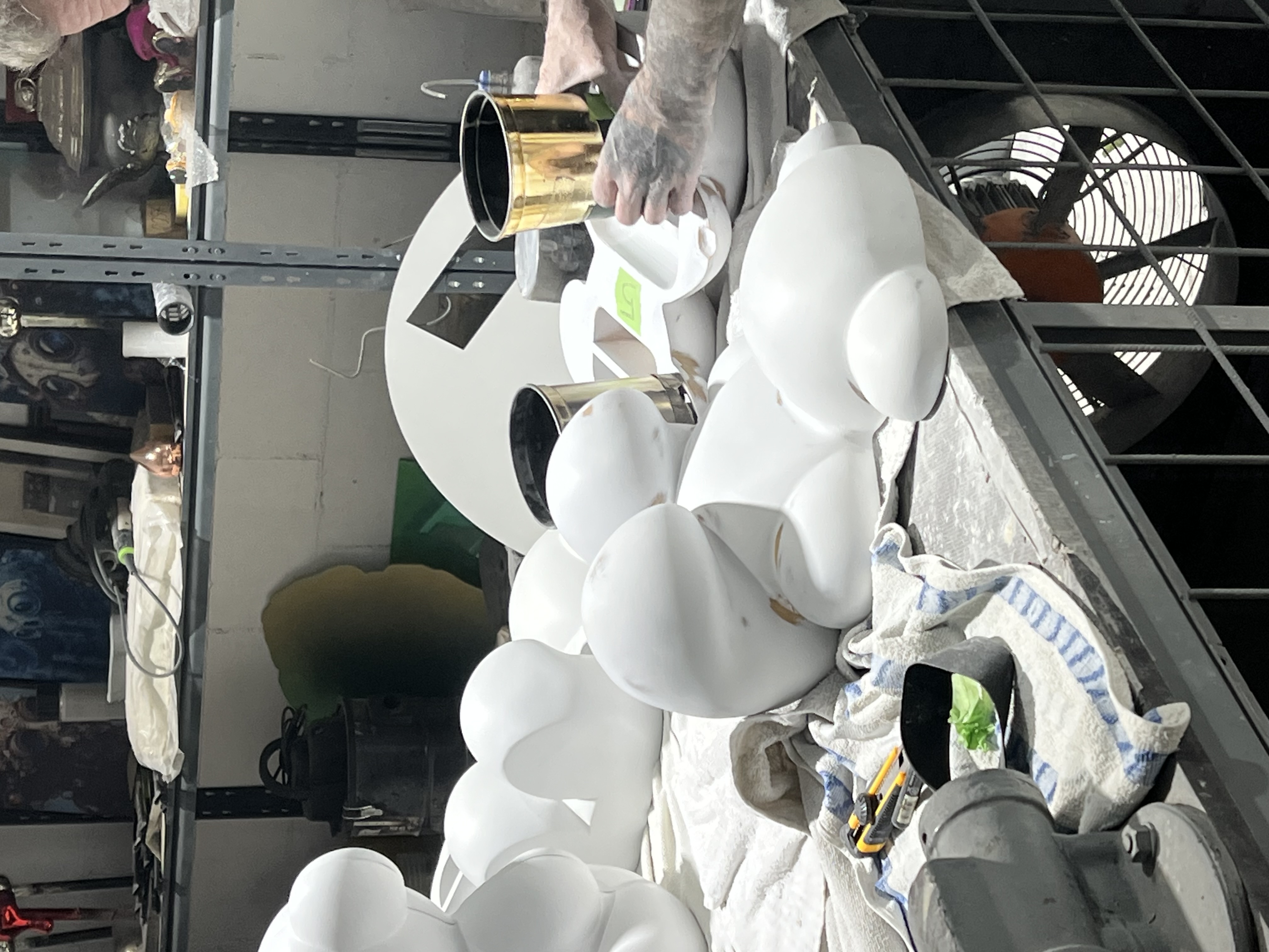 Technician handling organic 3D printed components